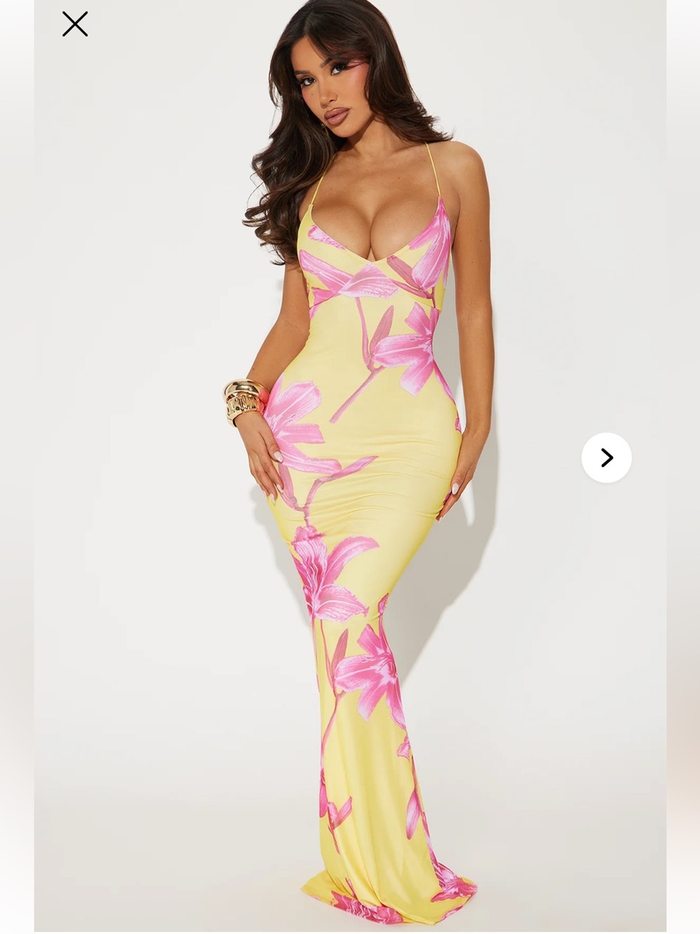 “FASHION NOVA” Kelly Floral Bodycon Maxi Dress